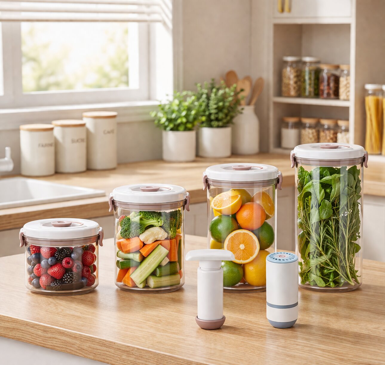 conteneur hermétique sous vide pour conservation des aliments