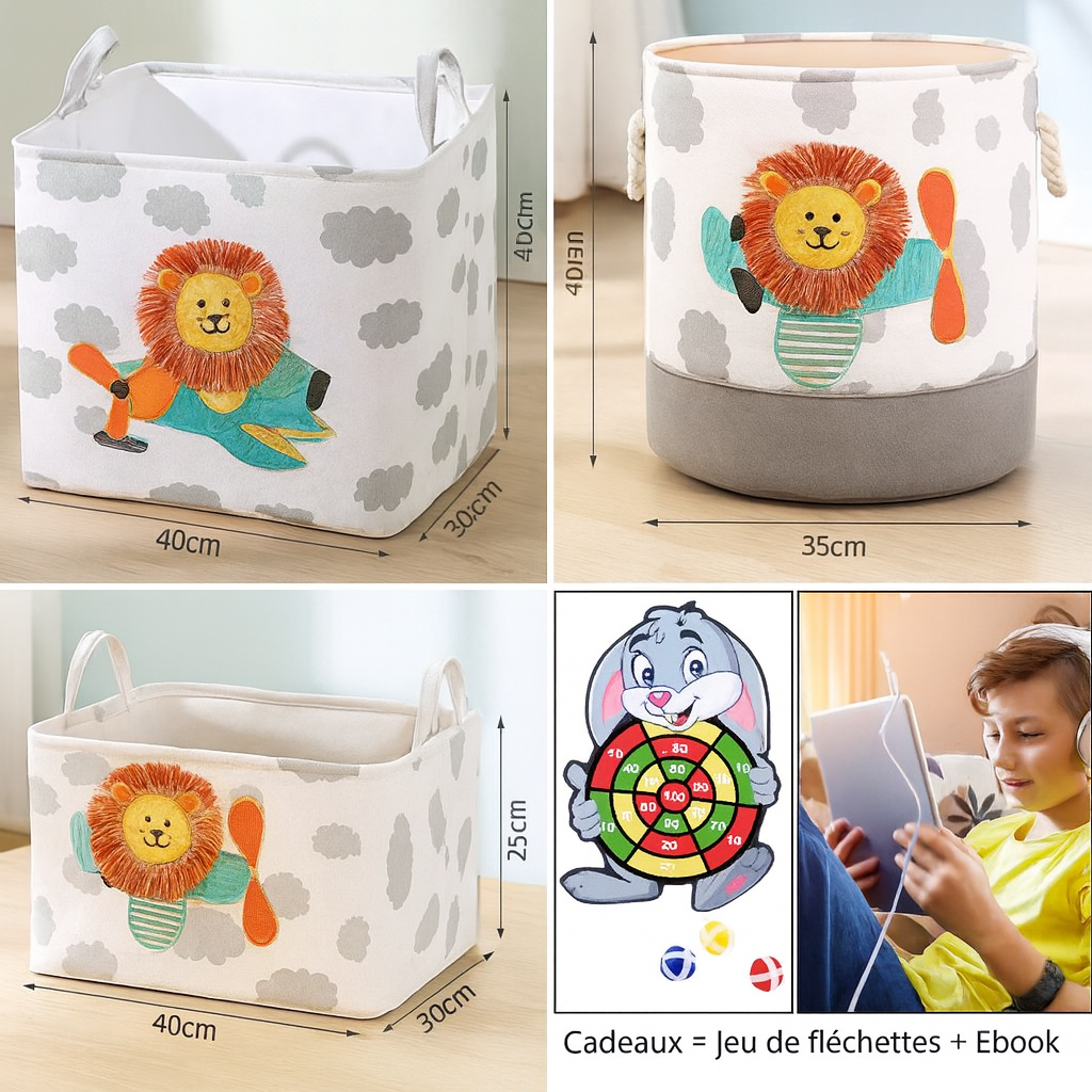 panier-de-rangement-motif-lion