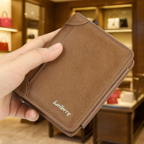portefeuille pour homme 3 volets marron
