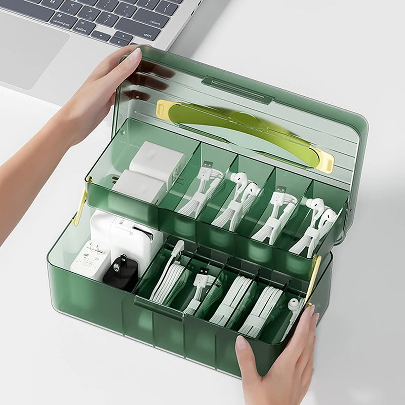 range-cable-rangement-chargeur-plusieurs-compartiments