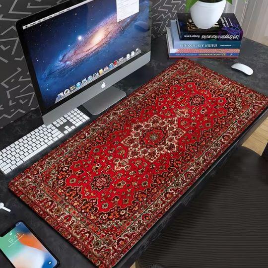 Tapis de Souris Rouge Oriental - Douceur Naturelle & Stabilité Parfaite - Rayon de Sérénité