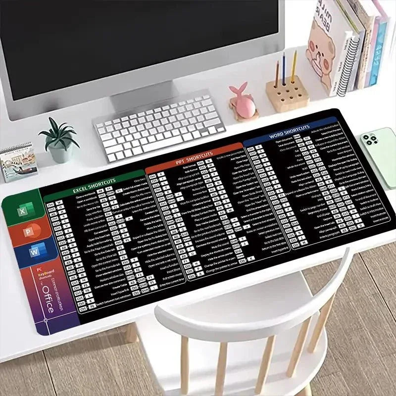Tapis de Souris OfficeBoost™ - Raccourcis Word, Excel & PowerPoint Réunis