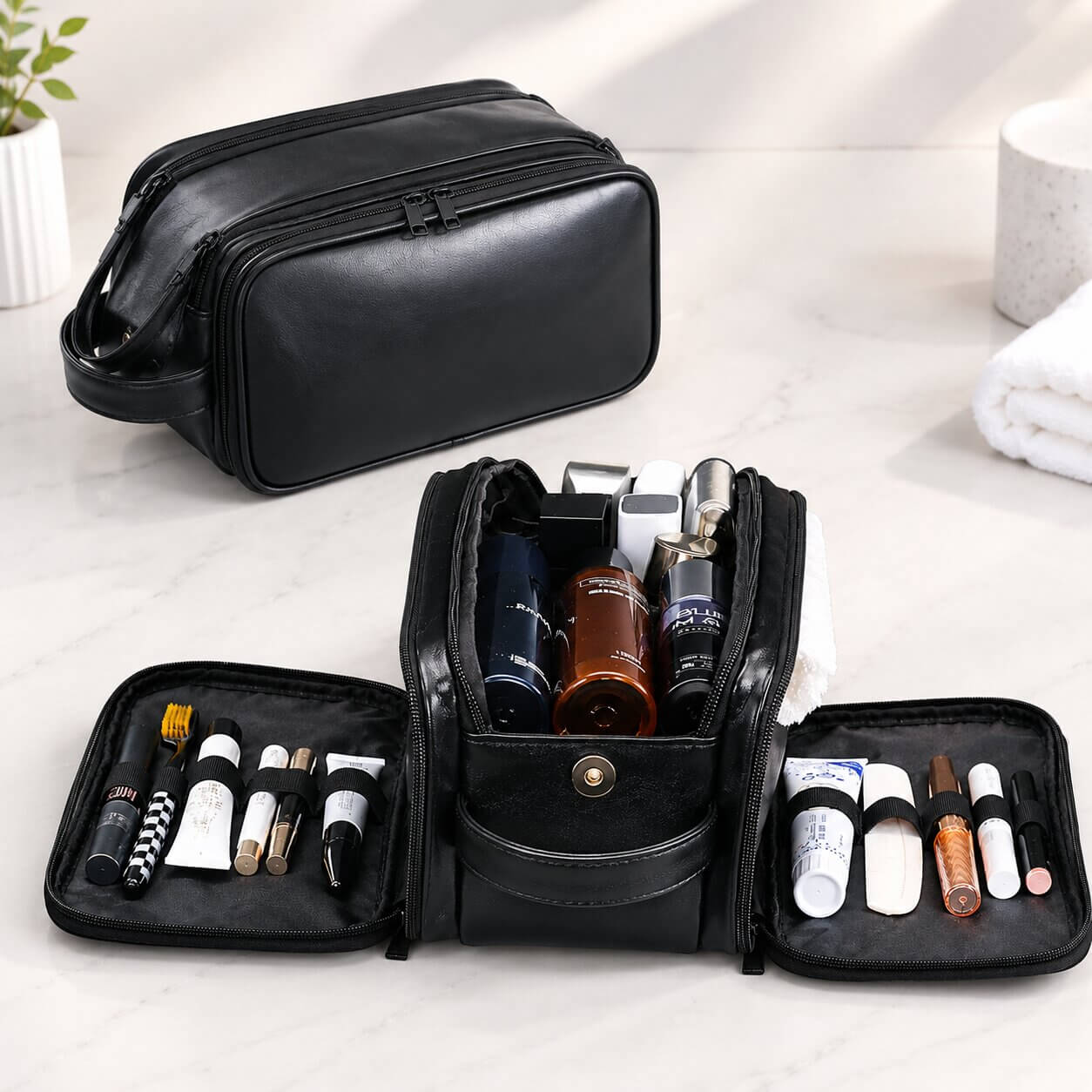 trousse de toilette de voyage noir