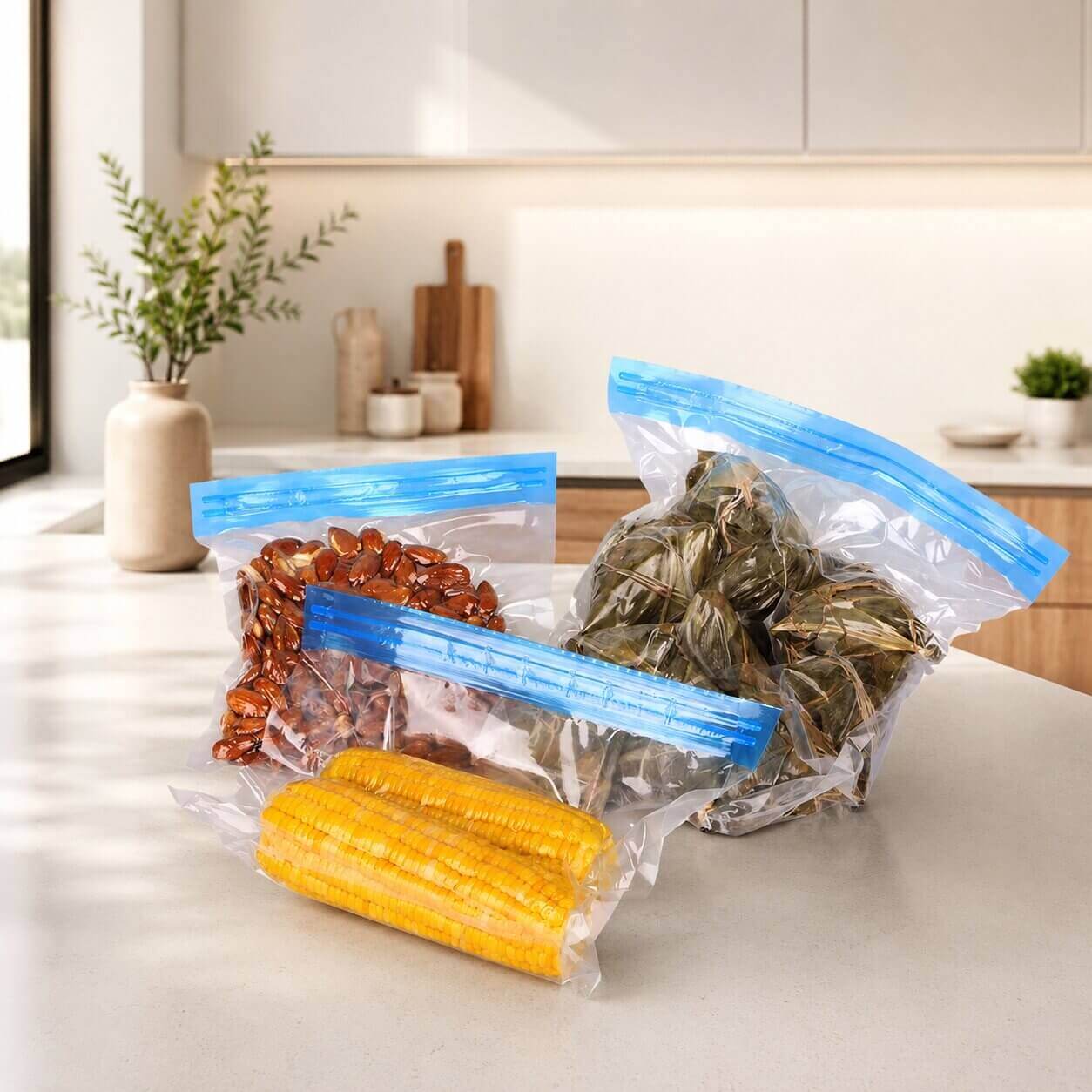Sac sous vide alimentaire réutilisable