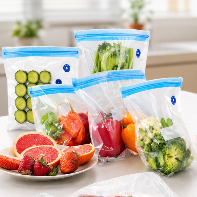 Sac sous vide alimentaire réutilisable