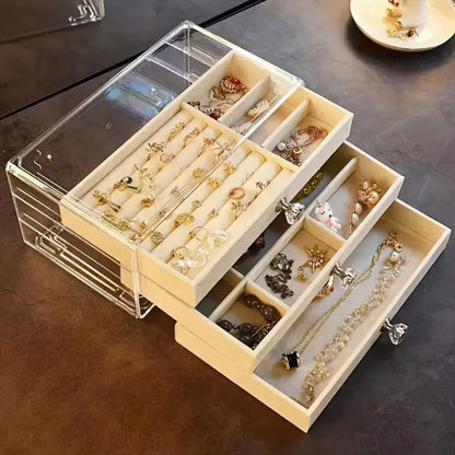 Boite à Bijoux Transparente à 3 couches | JoyauClaire™ - Rayon de Sérénité