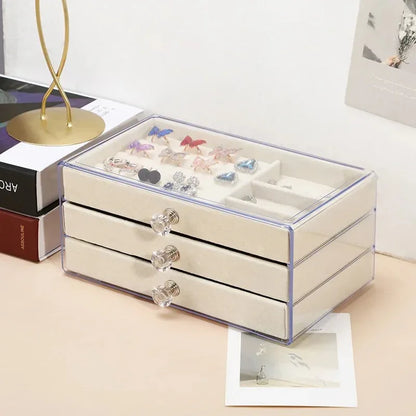 Boite à Bijoux Transparente à 3 couches | JoyauClaire™ - Rayon de Sérénité