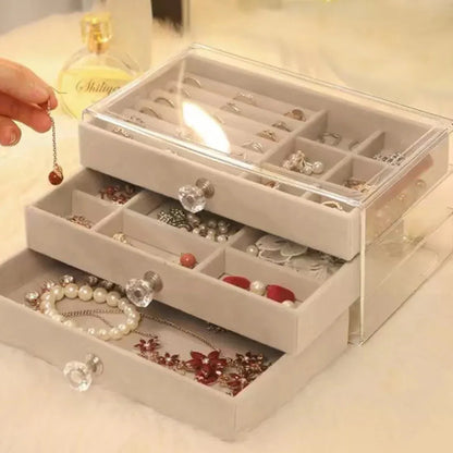 Boite à Bijoux Transparente à 3 couches | JoyauClaire™ - Rayon de Sérénité