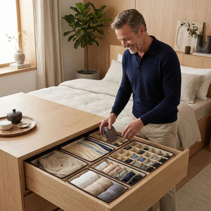 IntimaBox™ - Lot de 4 Organisateurs de Tiroir pour Sous-vêtements