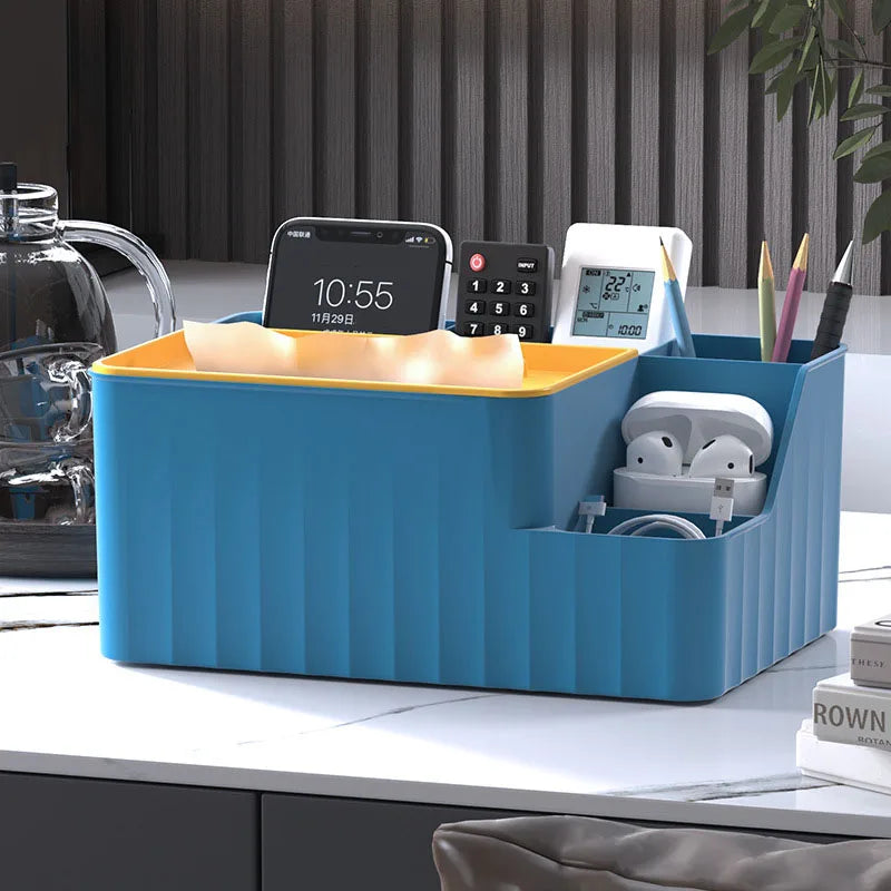 Organisateur de bureau multifonction avec boite à mouchoir – Essentia™