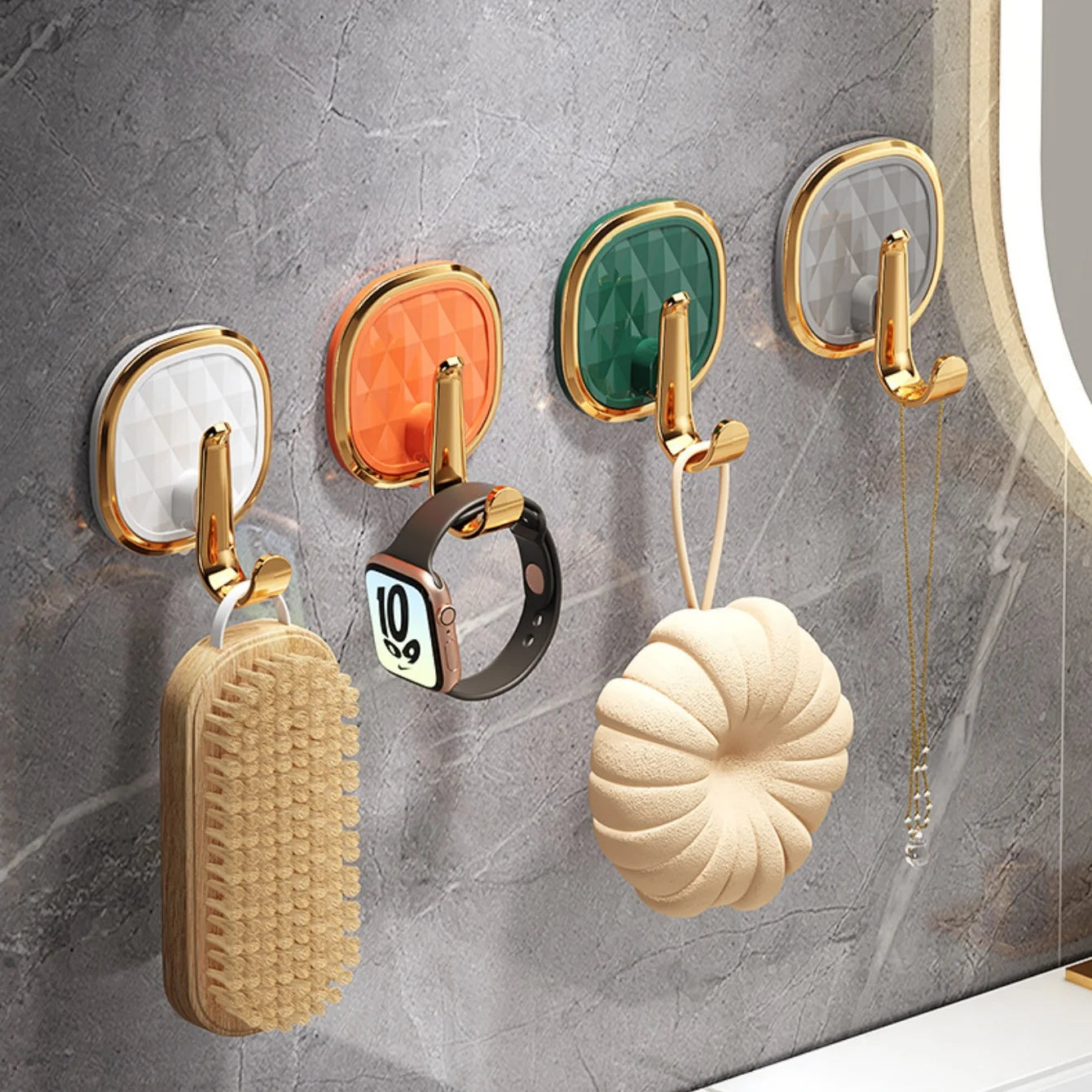 Lot de 4 crochets adhésifs pour salle de bain