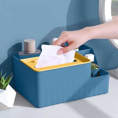 Organisateur de bureau multifonction avec boite à mouchoir – Essentia™