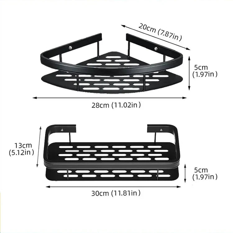 Étagère de Salle de Bain en Alliage Aluminium - Rectangle