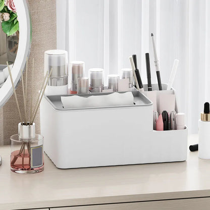 Organisateur de bureau multifonction avec boite à mouchoir – Essentia™