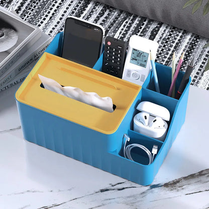 Organisateur de bureau multifonction avec boite à mouchoir – Essentia™