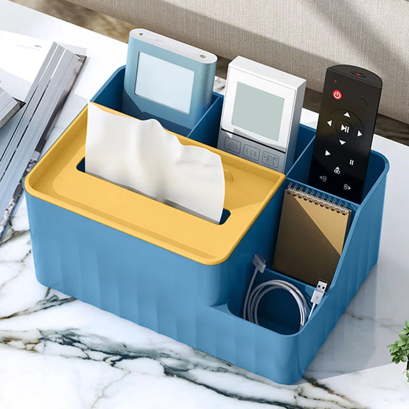 Organisateur de bureau multifonction avec boite à mouchoir – Essentia™