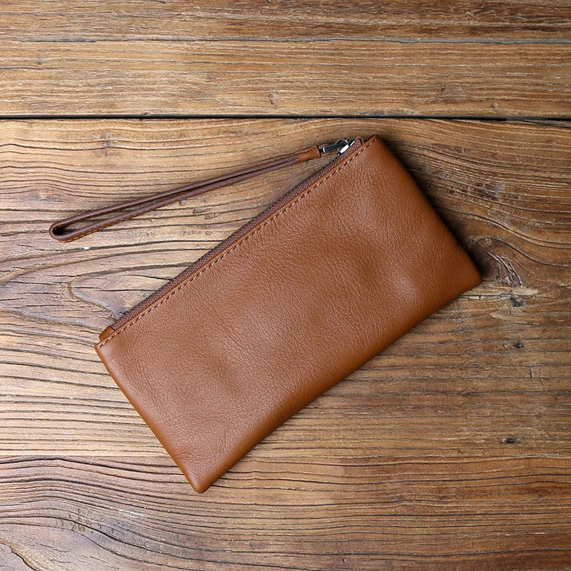 Portefeuille pochette long en cuir véritable - Varen™