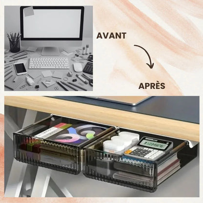 Rangement Bureau SlideCoul™ | Le Tiroir Caché de votre Espace - Rayon de Sérénité
