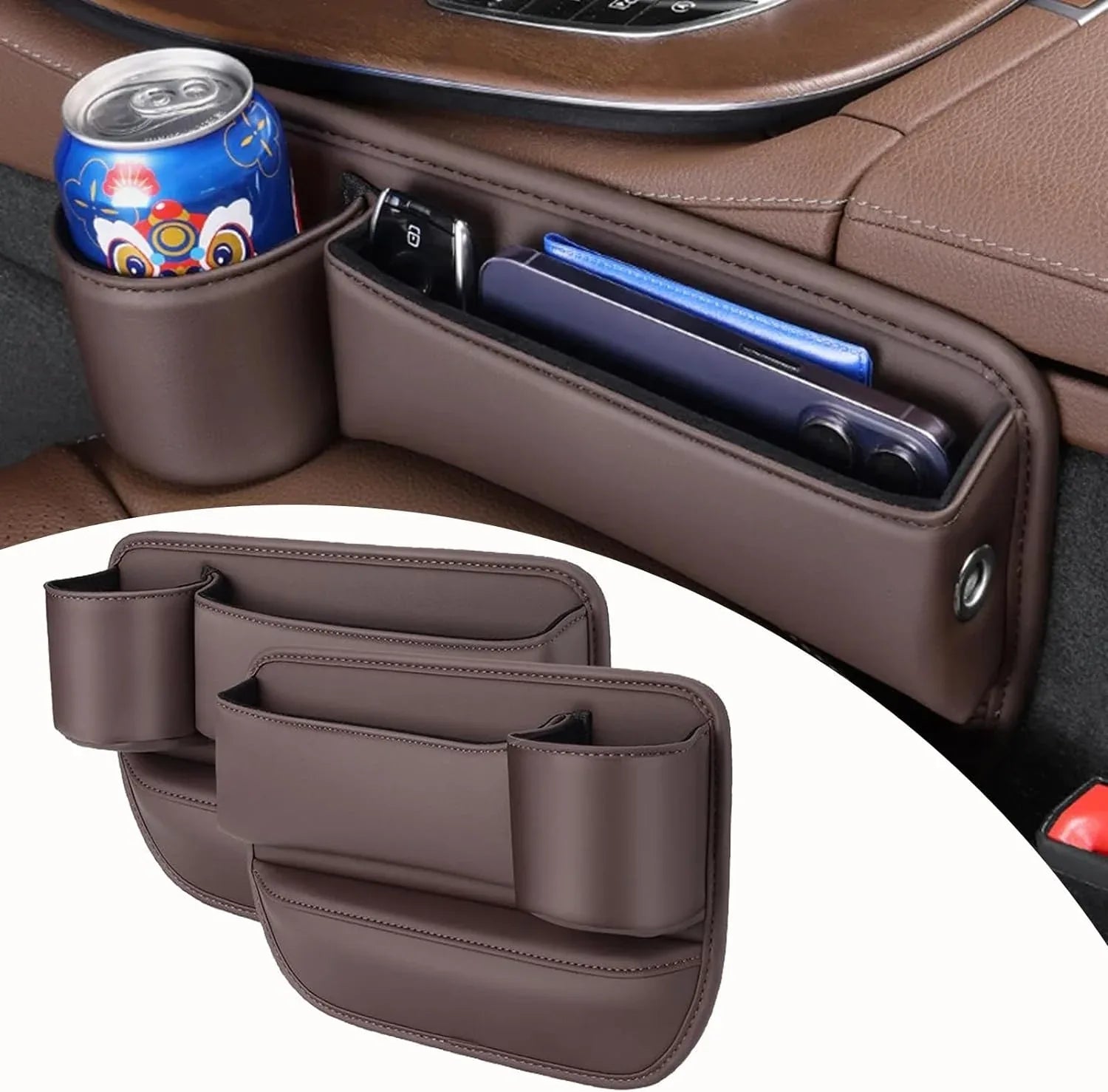 accessoire-voiture-rangement-laterale-marron
