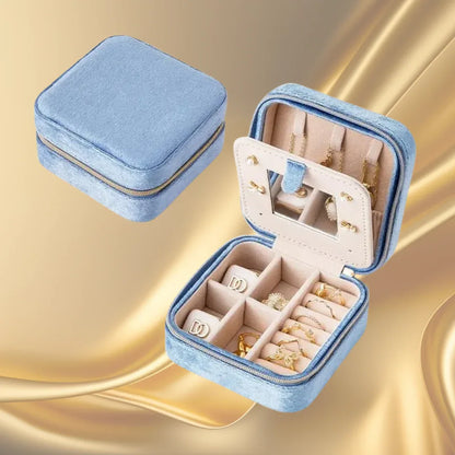 Boite à Bijoux en Velours avec Miroir | La Noblesse™ - Rayon de Sérénité