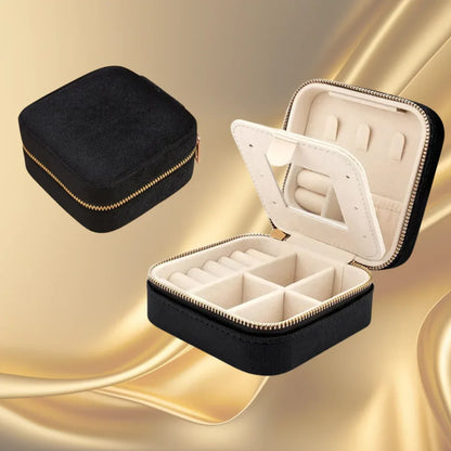 Boite à Bijoux en Velours avec Miroir | La Noblesse™ - Rayon de Sérénité