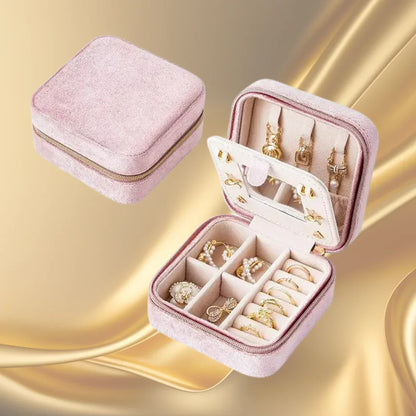 Boite à Bijoux en Velours avec Miroir | La Noblesse™ - Rayon de Sérénité