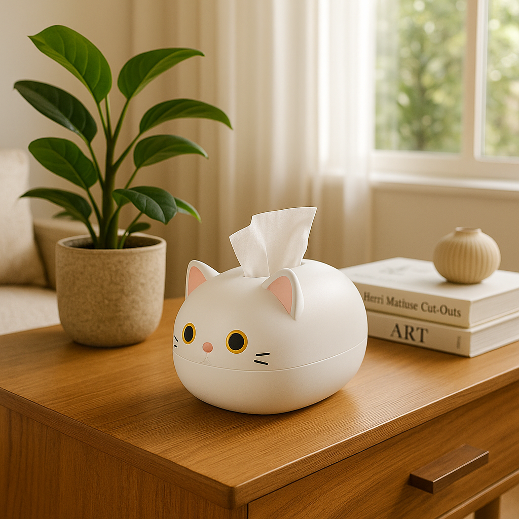 Rangement Bureau KittyZen™ - Le Compagnon Félin de votre Bureau