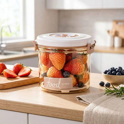 boite alimentaire en forme ronde sous vide elegante