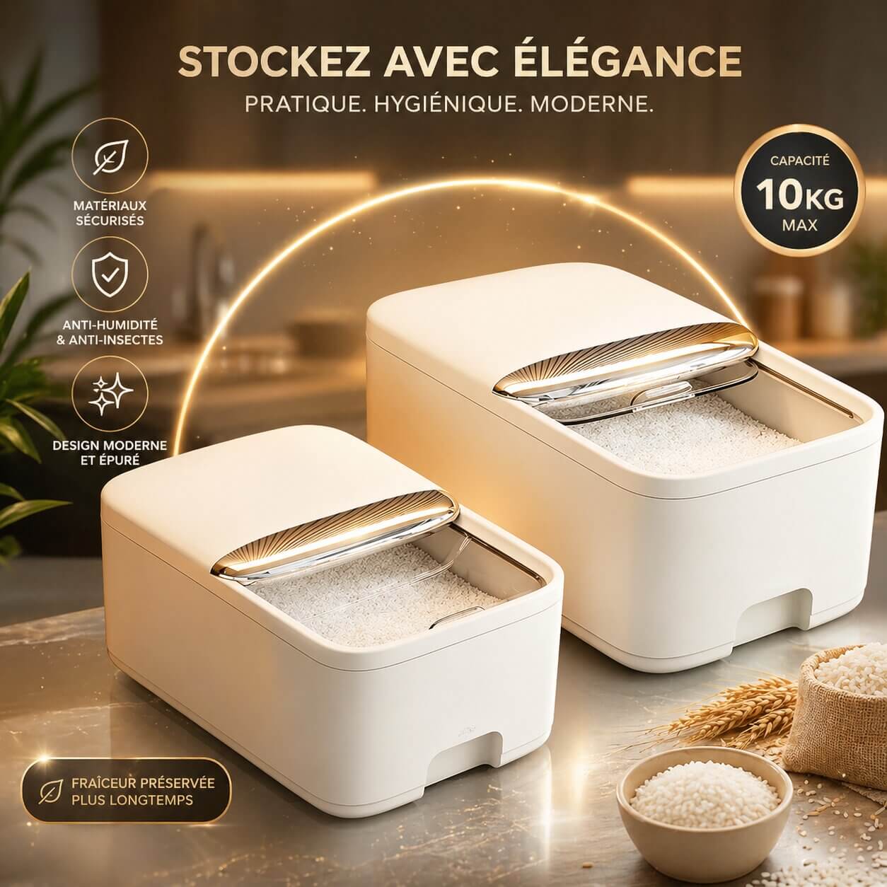 Boite de conservation alimentaire StockDry™ - Protégez Vos Aliments Secs
