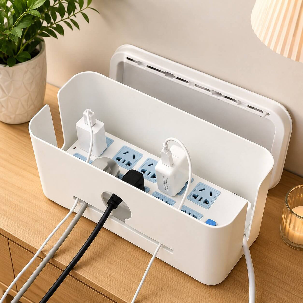 boite cache cable pour multiprise facile a utiliser