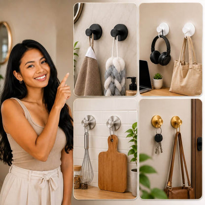 Crochets muraux à ventouses, lot de 2 à 8 pièces - AccroMax™
