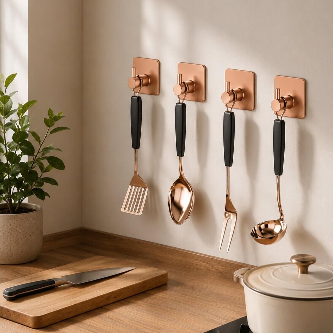 crochet mural adhesif fixeo dans la cuisine