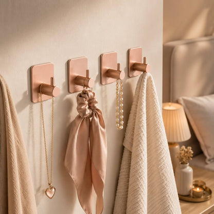 crochet mural adhesif fixeo rose gold doux