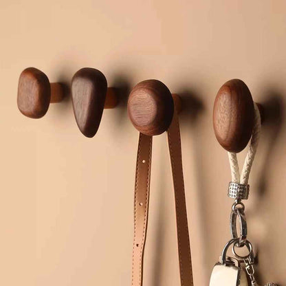 Crochet mural en bois naturel forme galet - GaletWood™