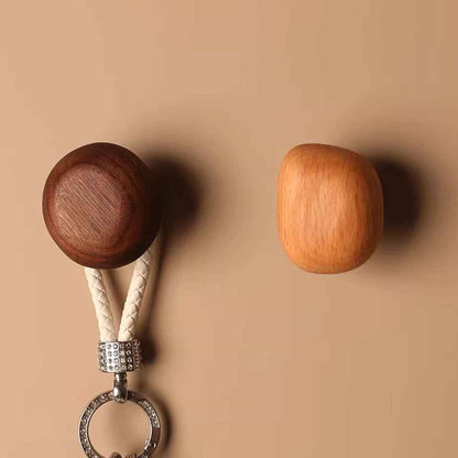 Poignée scandinave en bois massif pour manteau