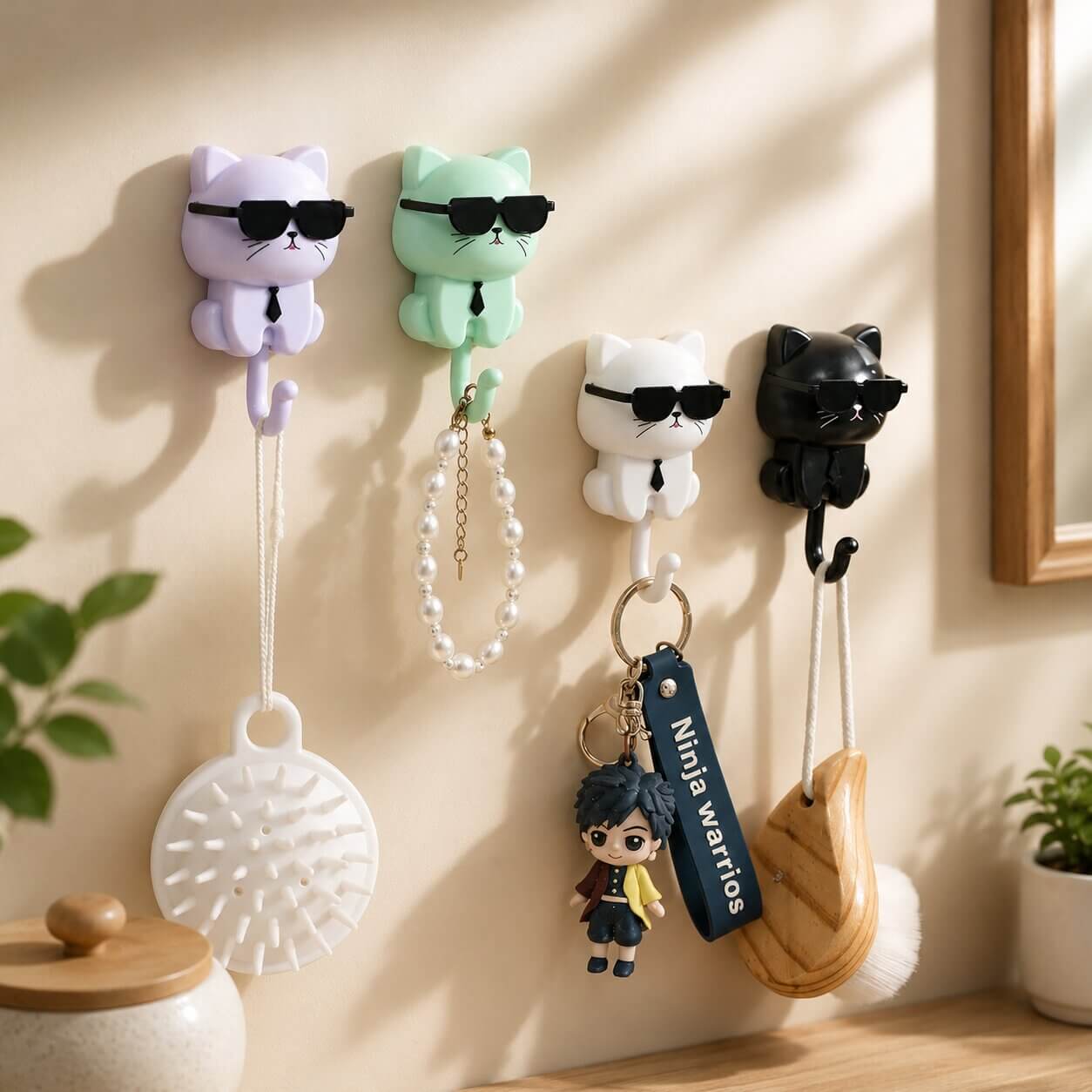 crochets muraux rétractable chat solide