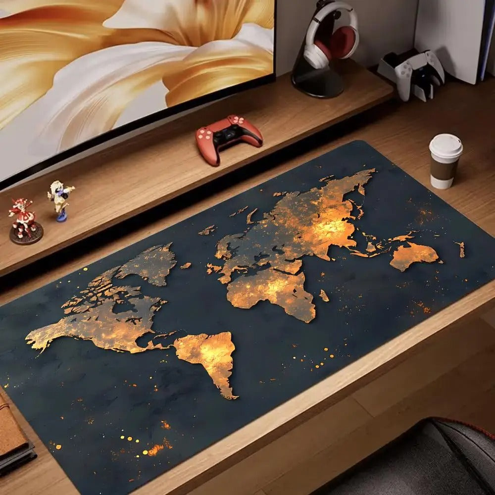 grand tapis de souris évasion carte du monde 1