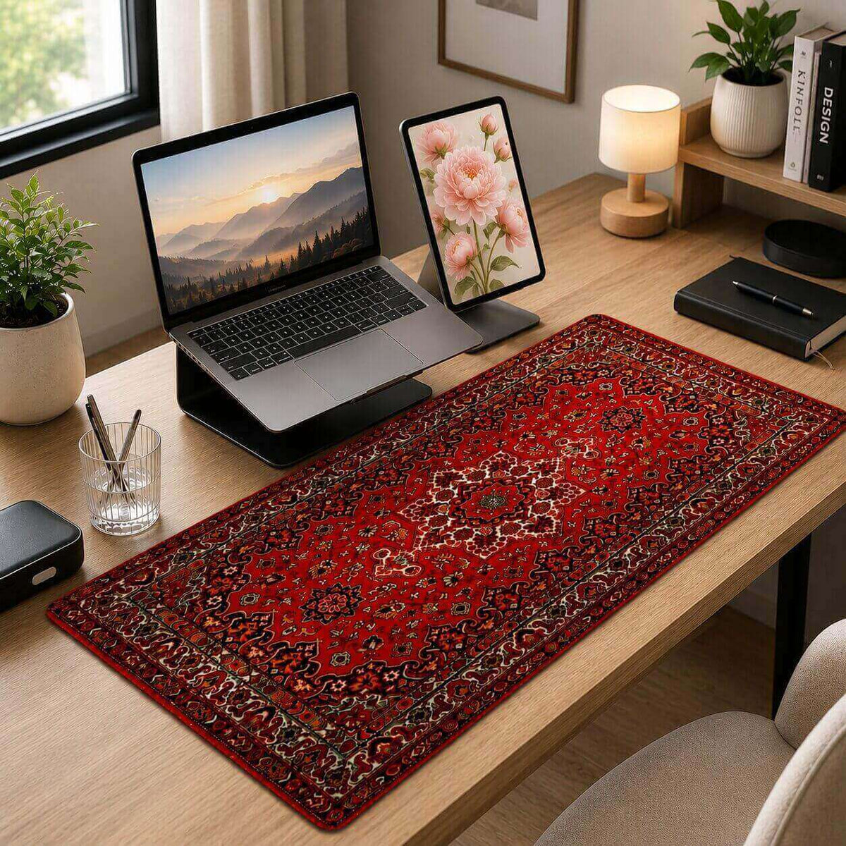 grand tapis de souris oriental fluide