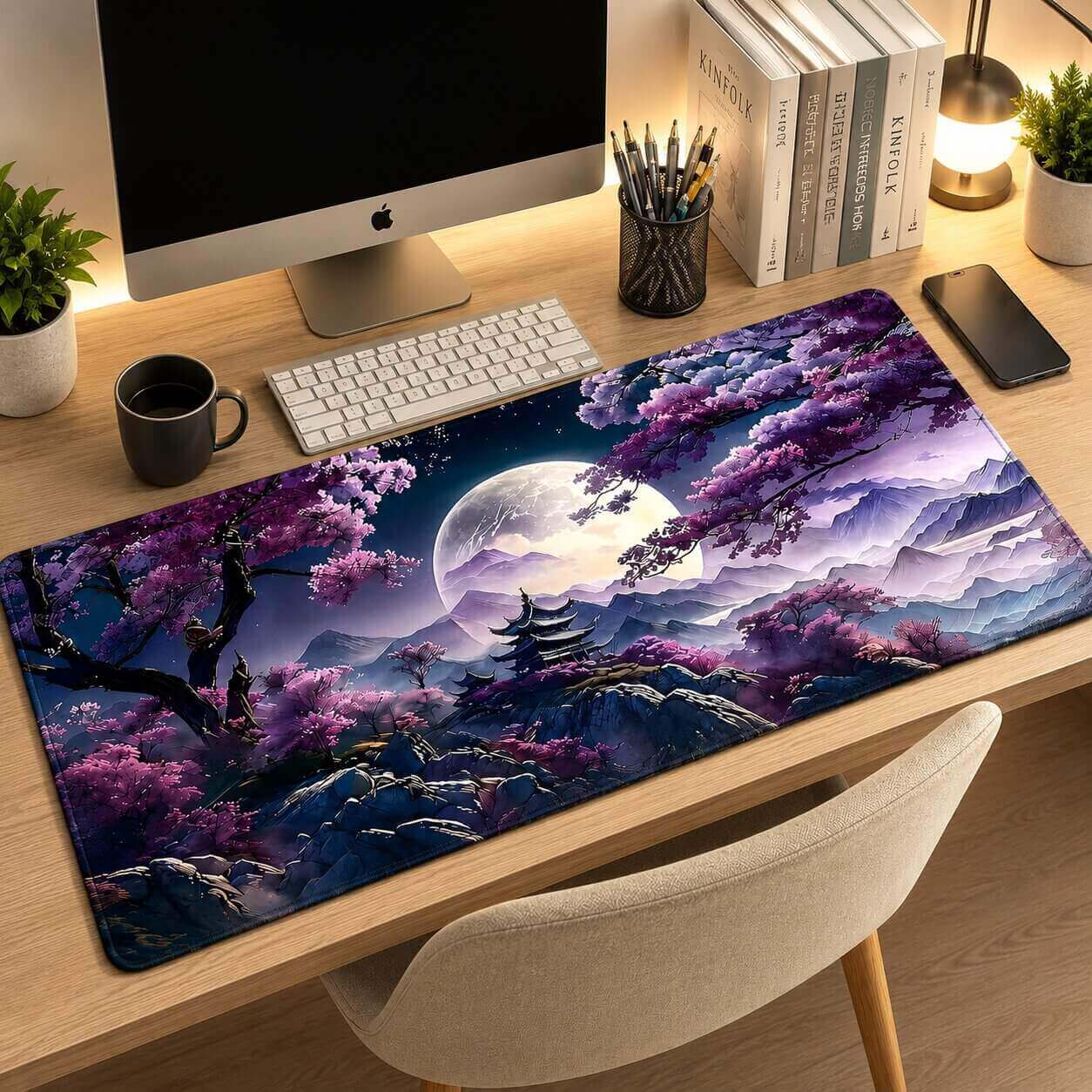 grand tapis de souris sakuna paysage traditionnel