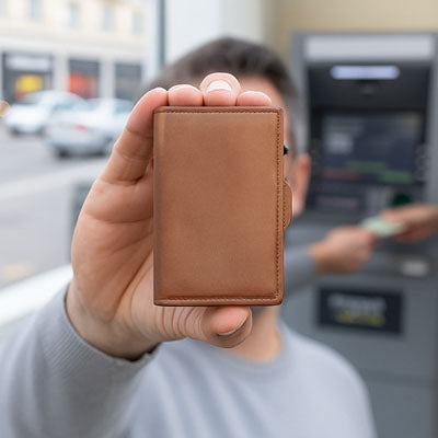 Portefeuille, porte carte en cuir véritable - PopCard™