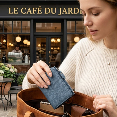 Portefeuille Femme  en Cuir Véritable - Élancia™