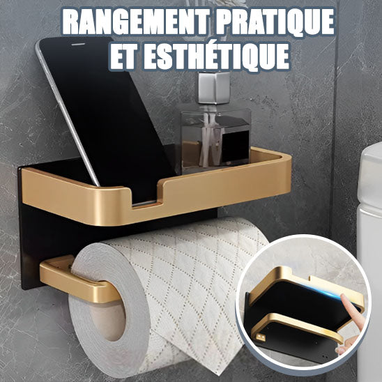 Porte Papier Toilette en Alu avec Étagère