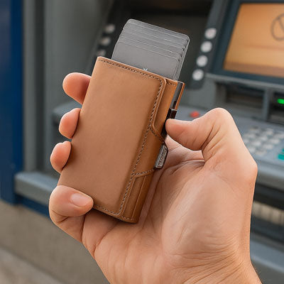 Portefeuille, porte carte en cuir véritable - PopCard™