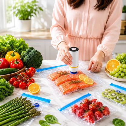 ÉcoVac™ – Kit de conservation alimentaire, 1 machine sous vide, 10 à 30 sacs de congélation