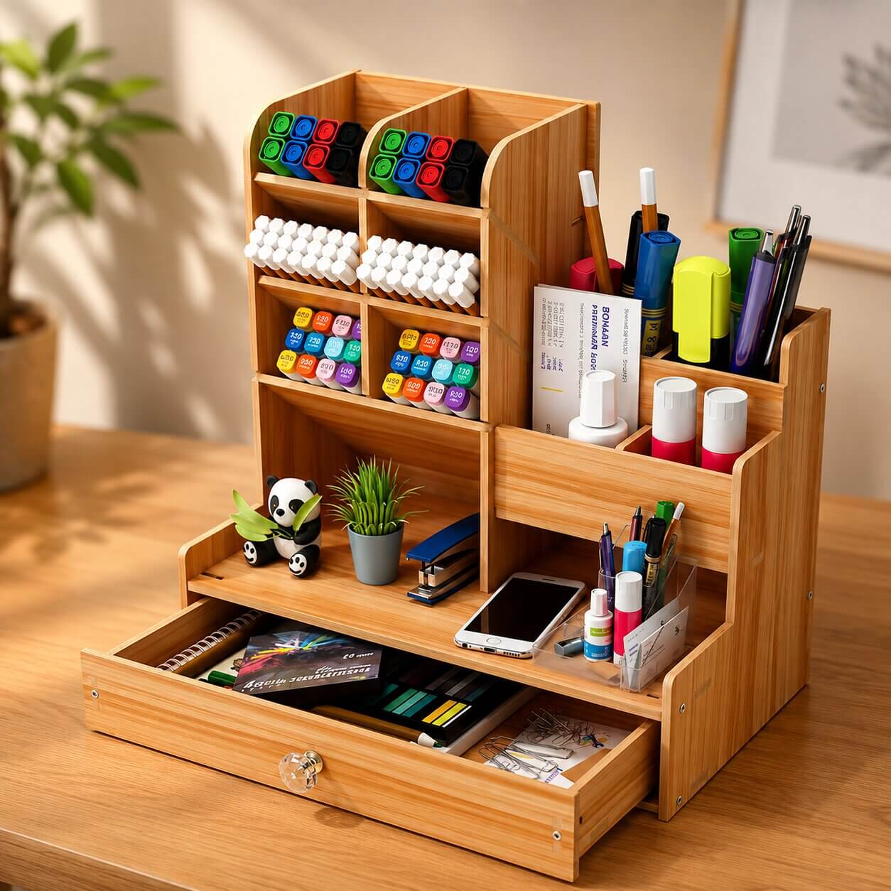 Organiseur de bureau en bois à monter soi-même