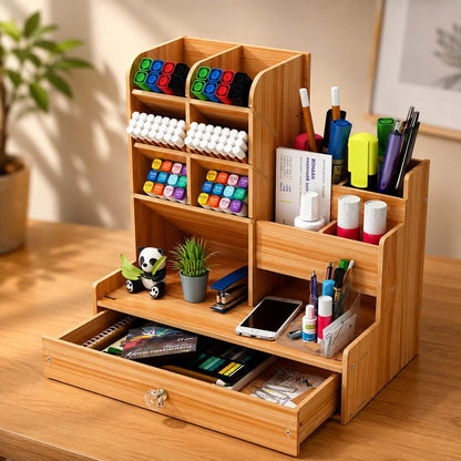 Organiseur de bureau en bois à monter soi-même