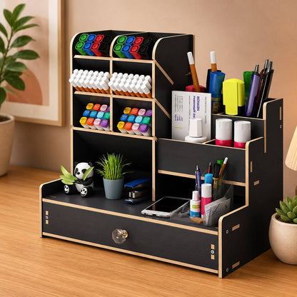 Organiseur de bureau en bois à monter soi-même