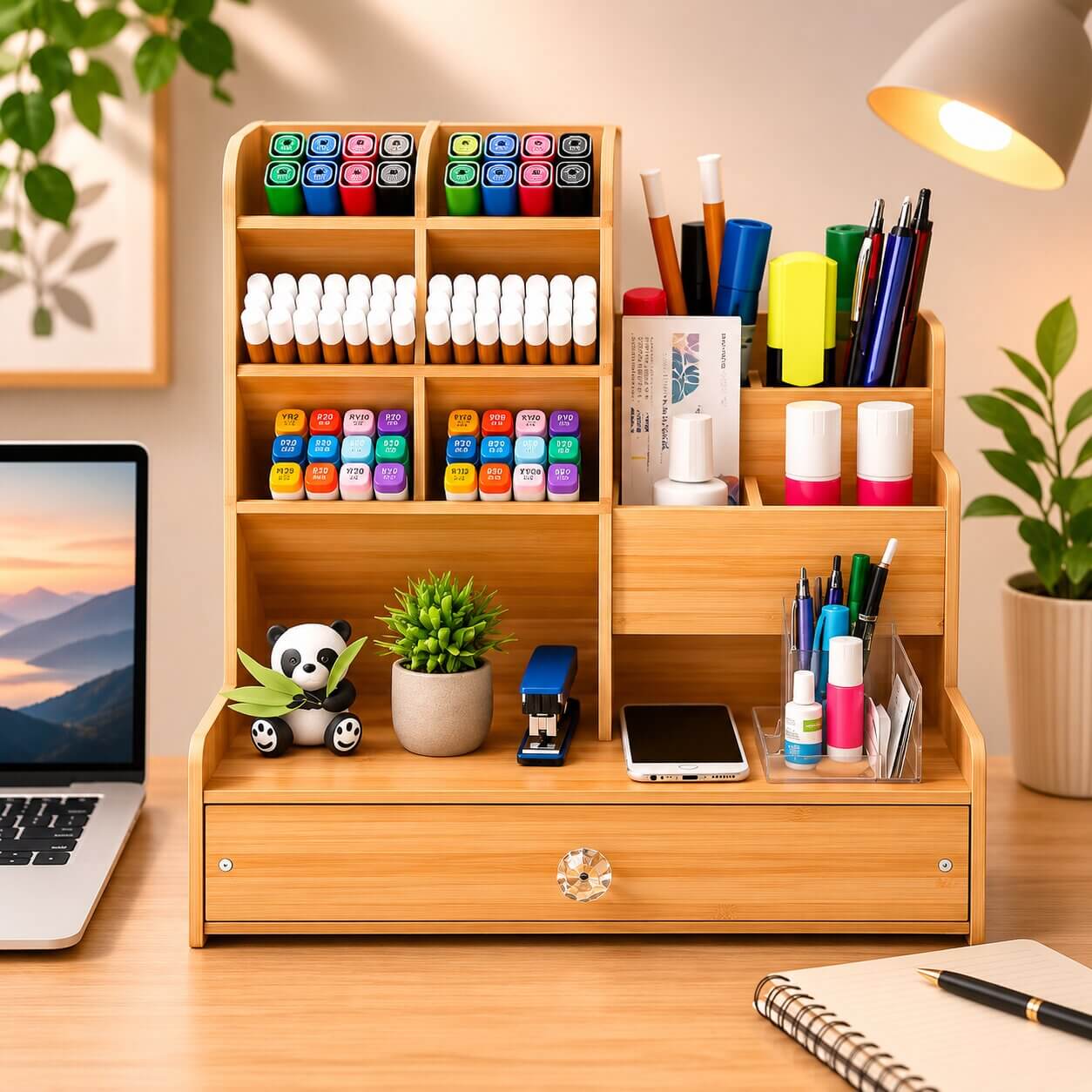 Organiseur de bureau en bois à monter soi-même