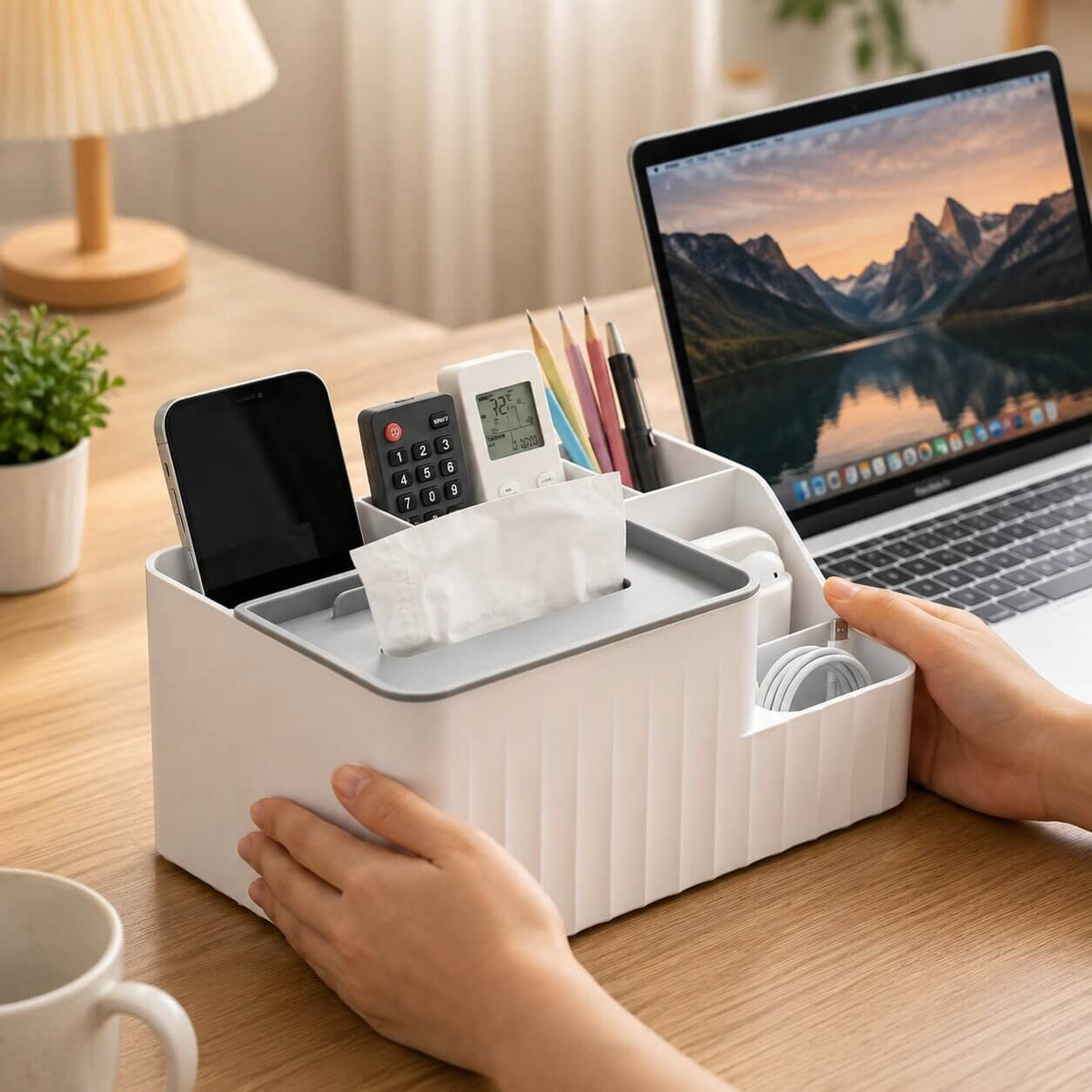 organisateur de bureau essentia blanc