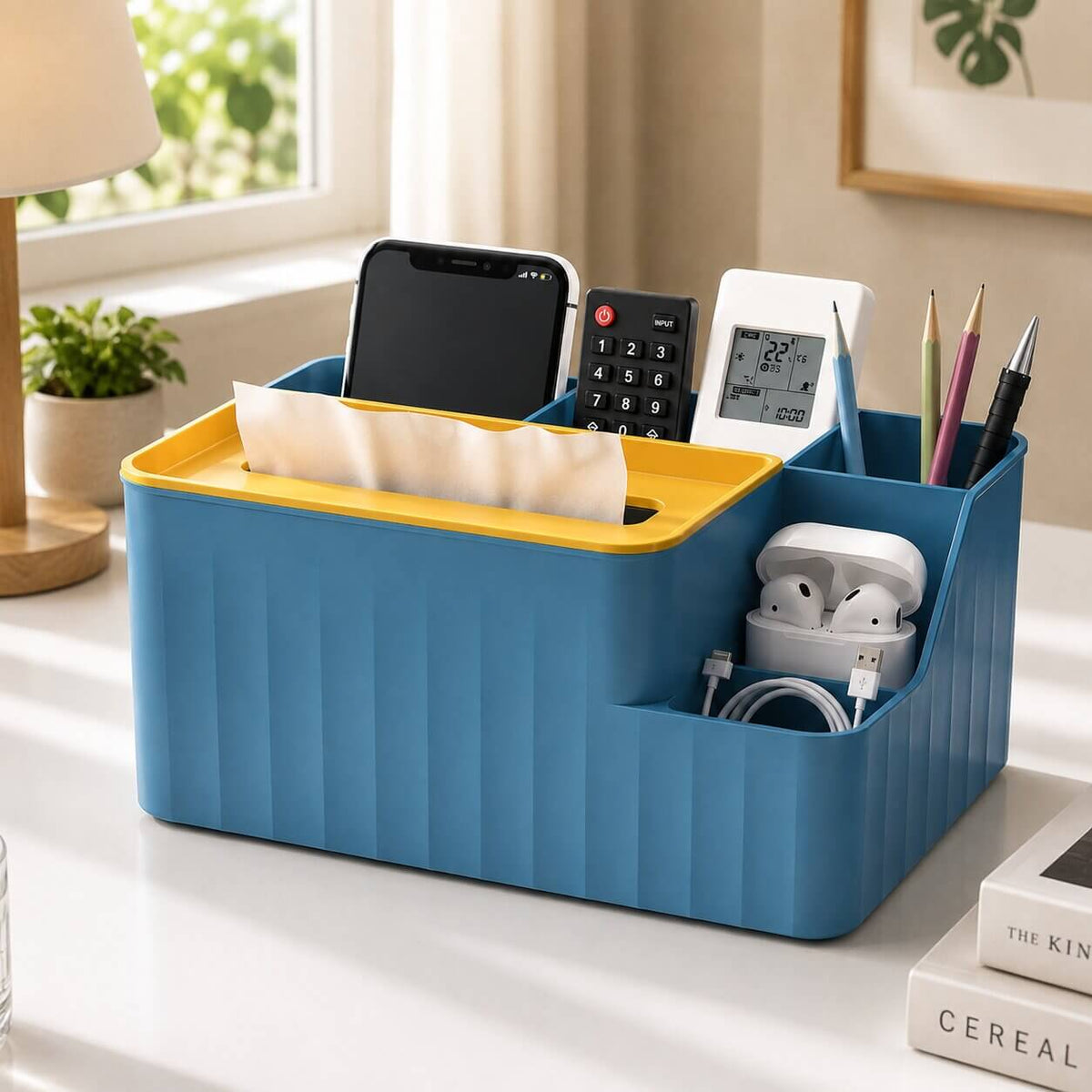 organisateur de bureau essentia bleu